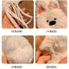 Cute West Highland Plush Flip Finger Gloves Women's Winter Warm Student Writing Anti-Freeze New