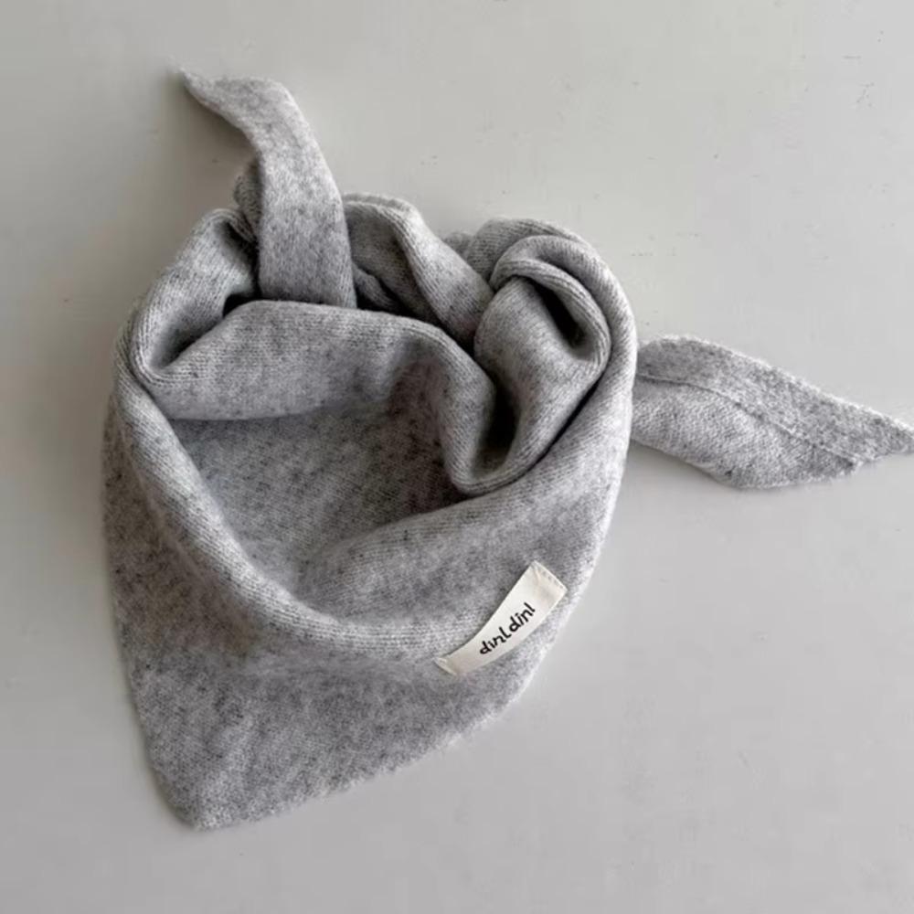 Soft Triangle Scarf Coldproof Warm Neckerchief Korea Kids Collar  Autumn Winter серый
