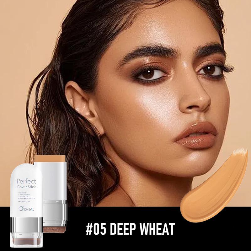 OCHEAL Cross Thin Comfort Concealer Foundation Cream - Hydrating, Long-Lasting, Natural Coverage with Brush