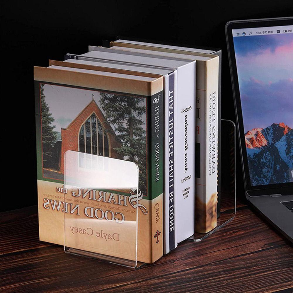 Acrylic Bookend Multi Functional CD Display Rack High Quality Book Stand  School Office