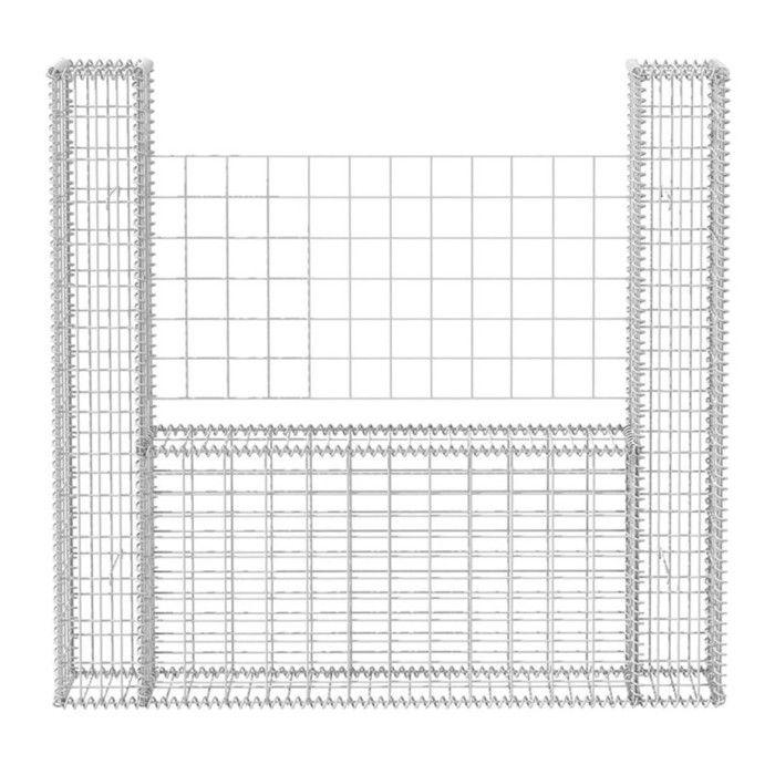VidaXL Panier de Gabion Forme d'U Acier 160x20x150cm Clôture Bordure de Jardin 142545