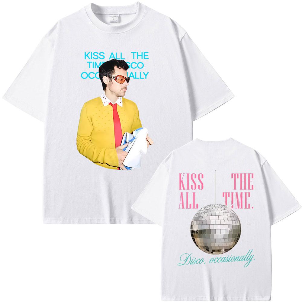 Küss Mich Immer Disco Gelegentlich Grafik T-Shirt Herren Damen Mode Hip Hop Übergroße T-Shirts Herren Freizeit Baumwoll-T-Shirts