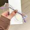 Transparent Cat Eye Glasses Women Trendy Design Anti Blue Light Glasses Computer Eyepiece Optical Spectacle Metal Frame Lentes
