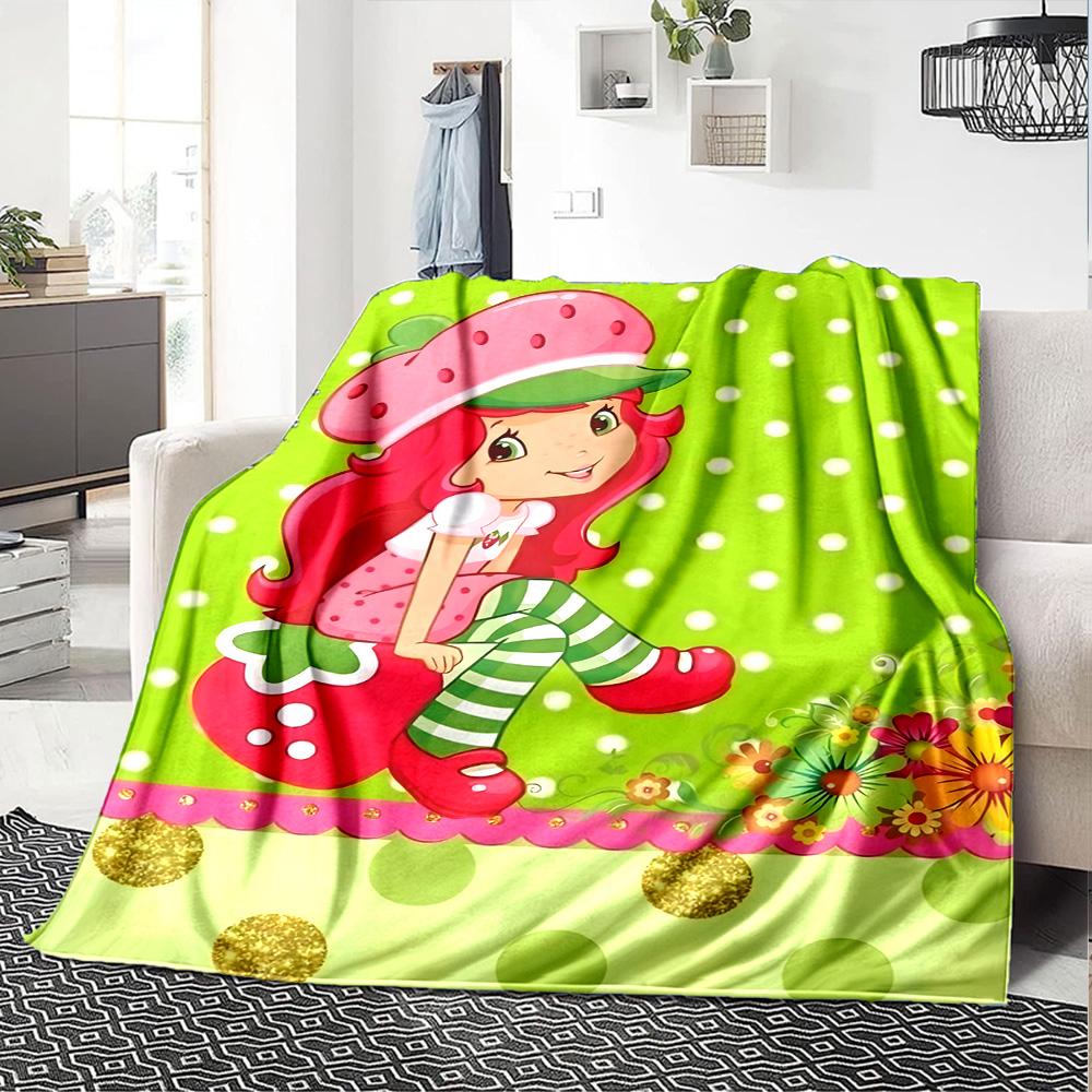 1pc Princess Strawberry11 Blanket, Gift, for Men and Women, Soft Blanket, Good for Sofa Bed Couch Travel, Lightweight Flannel Blanket