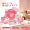 Pink Bath Aromatherapy Set Relaxing Spa Gift Kit Aromatherapy Candle Bath Fizzies Sensory Relaxation Skin Softening Moisturizing Home Fragrance Set