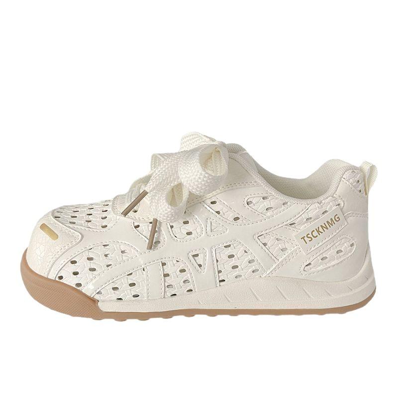 2025 summer little white shoes new ins female students height increase mesh breathable board shoes platform casual shoe board