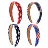 Women Headband USA Flag Independence Day Stars Stripes Pattern Headband Sponge Filling Non-Slip Hair Hoop Holiday Party Hair Accessory