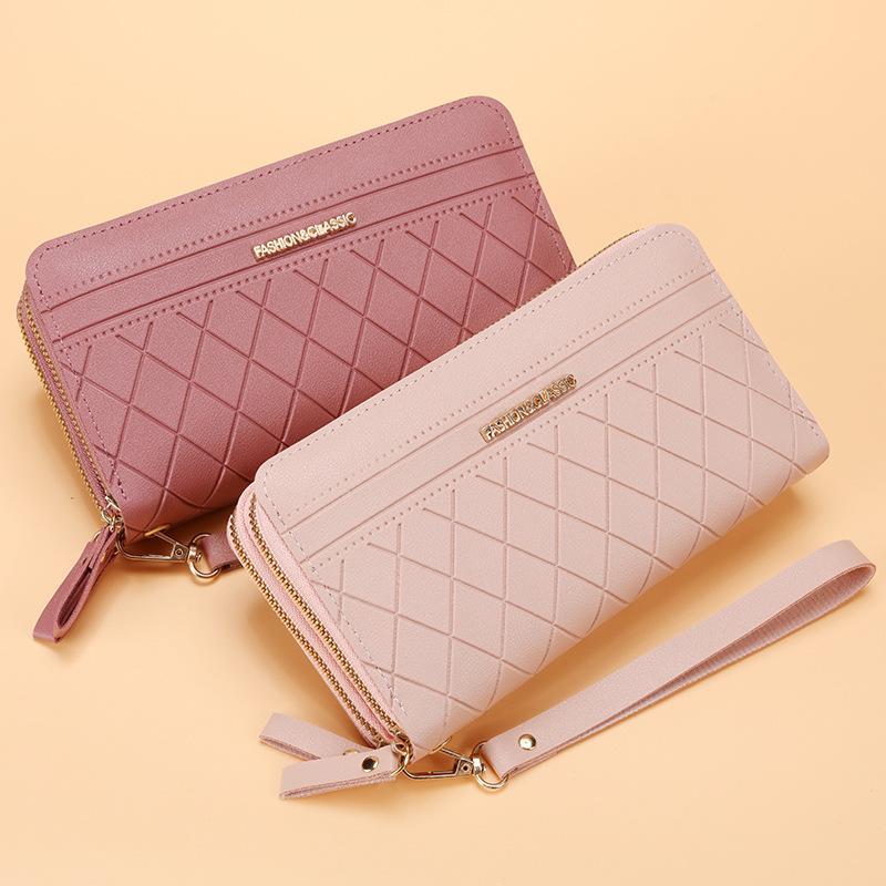 Women's 2024 Double Zipper Long Wallet - Korean Style Multi-Card Coin Purse