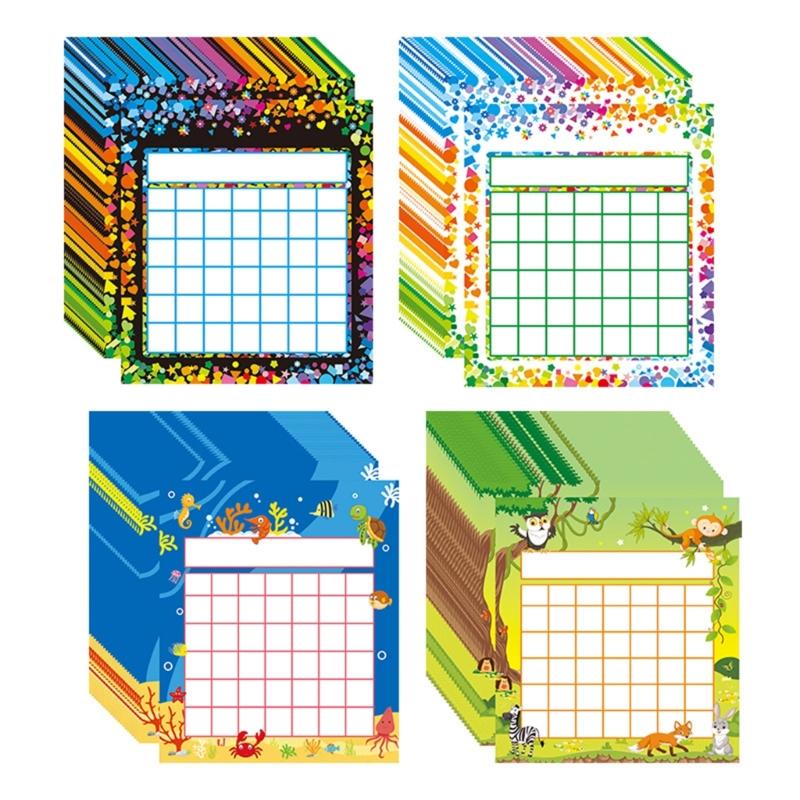 50 Pieces Classroom Incentive Chart Cartoon Children Positive Behavior Reward Board for Shool Teacher Student