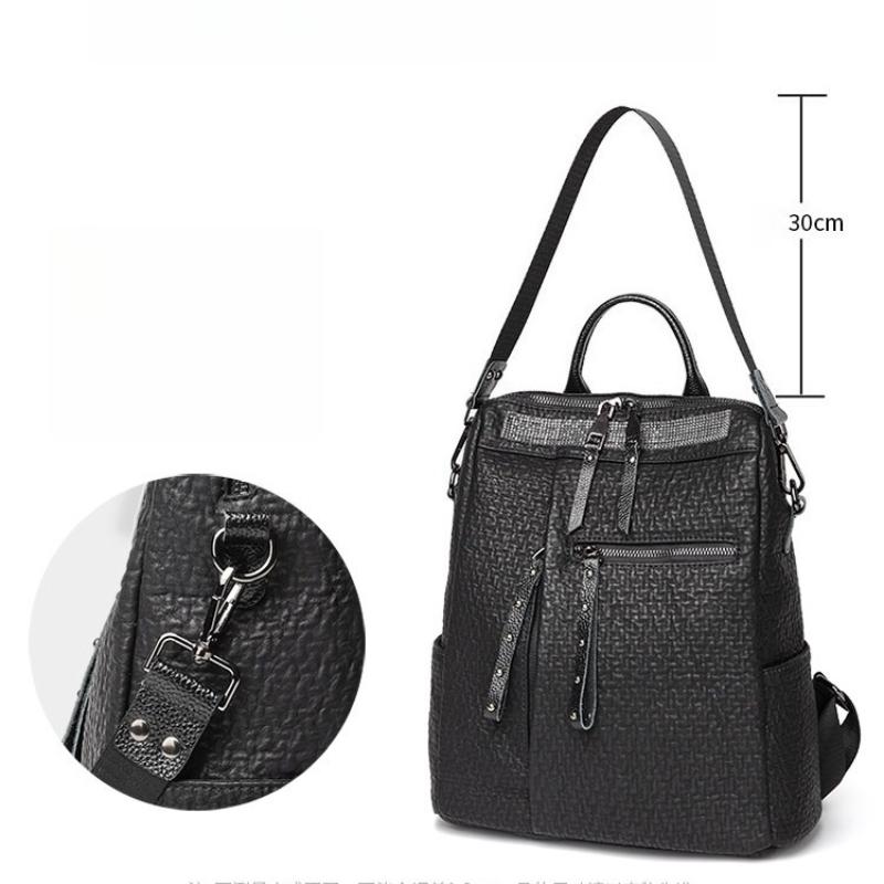 Women's New Fashion Korean Style Large Capacity Anti-theft Female Travel Backpack All-match Leather Leisure Bag