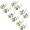 10Pcs W5W 2825 T10 Wedge 5-SMD 5050 Xenon White Light LED Bulbs Car Auto Lights