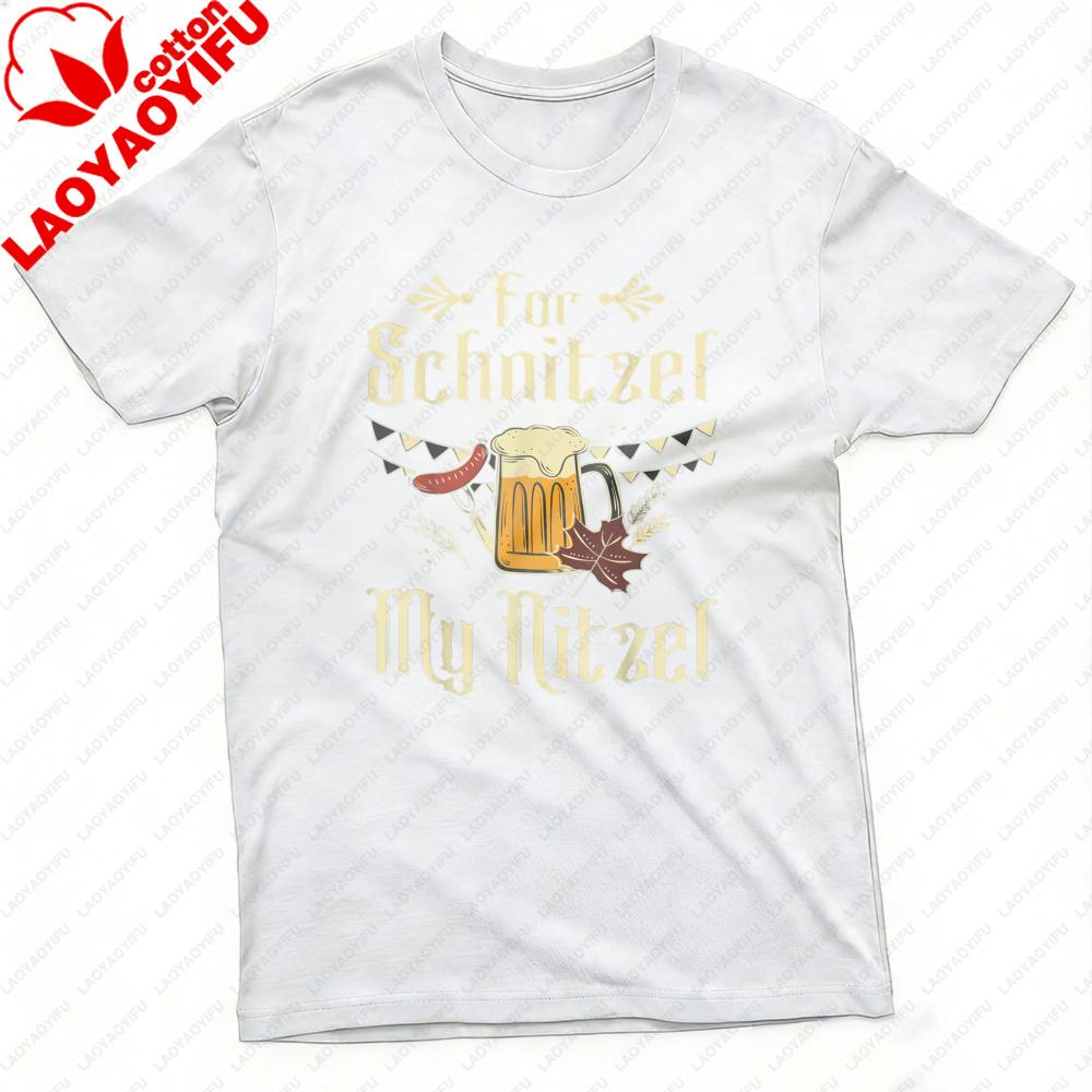 For Schnitzel My Nitzel Beer Mug Sausage Oktoberfest Unisex TShirt Cotton Summer Short Sleeve Casual Fashion Top Gift Party Wear