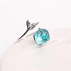BELLA BOX Blue Crystal Mermaid Bubble Open Rings For Women Wedding Birthday Gift Fashion High Qualtiy Jewelry