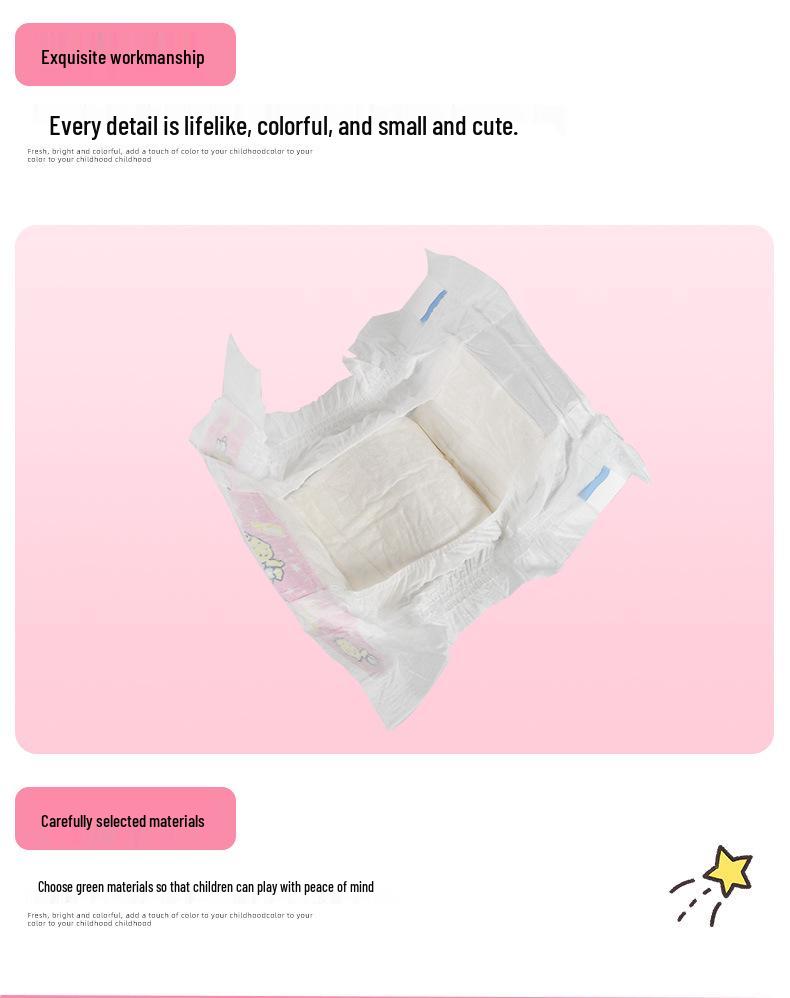 Nezha Baby Doll Diaper Play Set - Simulation Diapers for Children's Playhouse