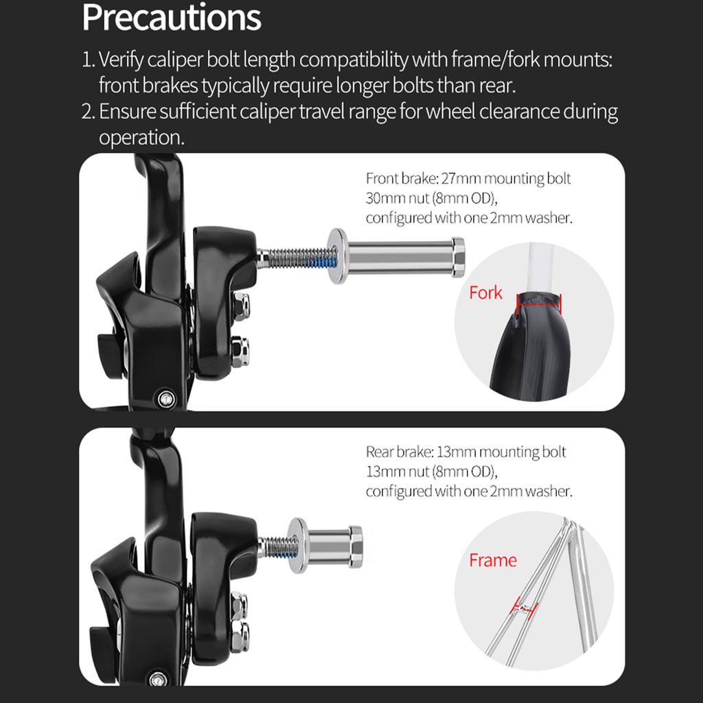 Road Bike Brake Caliper Lightweight Aluminum Dual Pivot Rim Brake for 700C Bicycle High Rigidity Quick Response Single