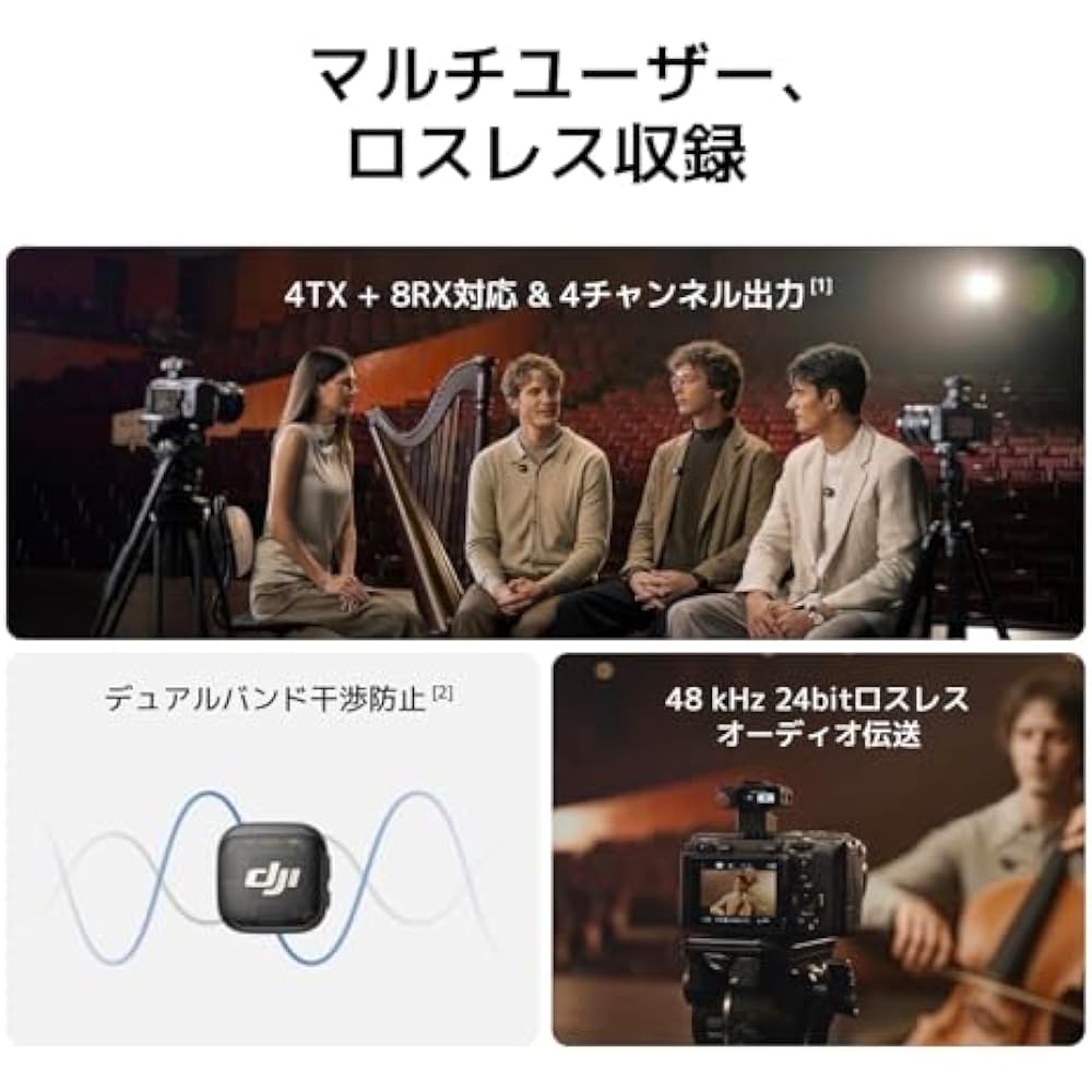 DJI Mic 3 Transmitter Pin Microphone Wireless Mini Microphone for iPhone/Camera/Android Lightweig...