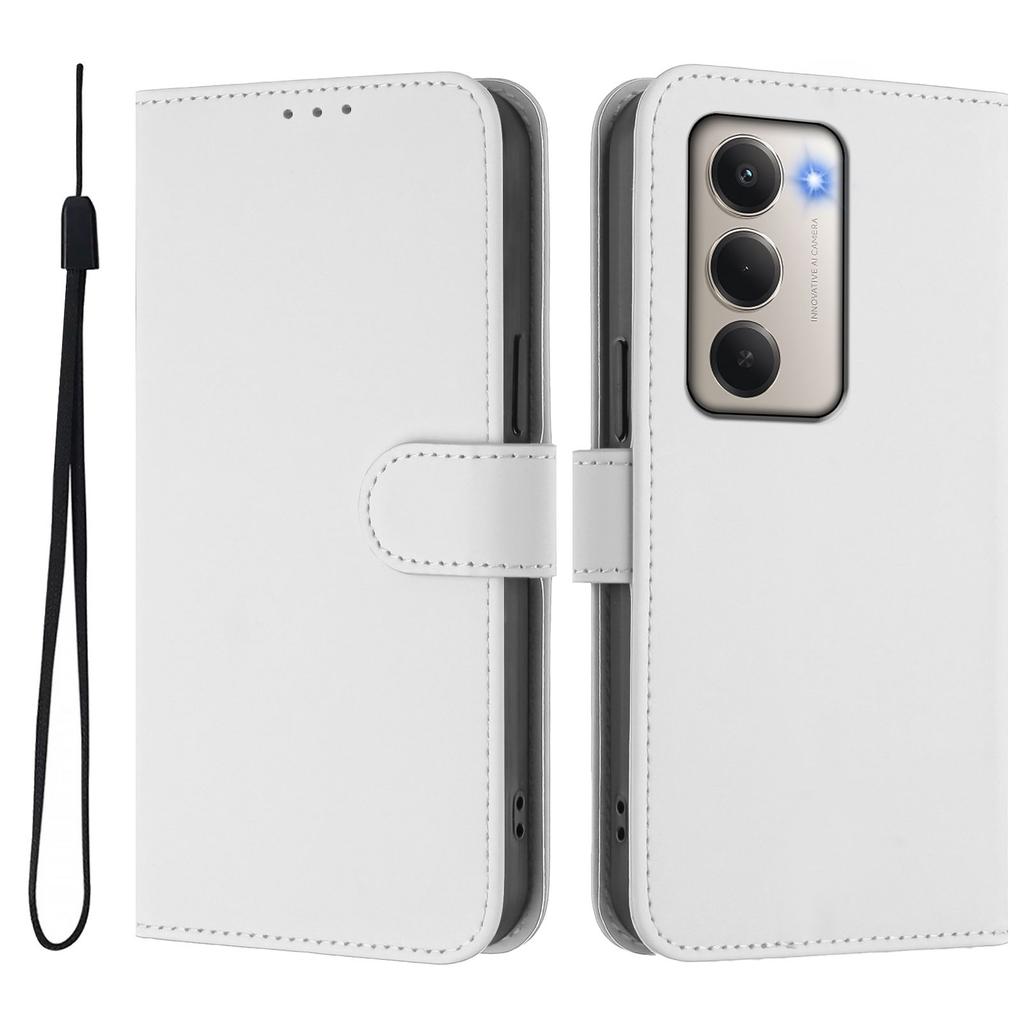 For Xiaomi Redmi 15 5G Case Solid Color Wallet Leather Phone Cover with Strap