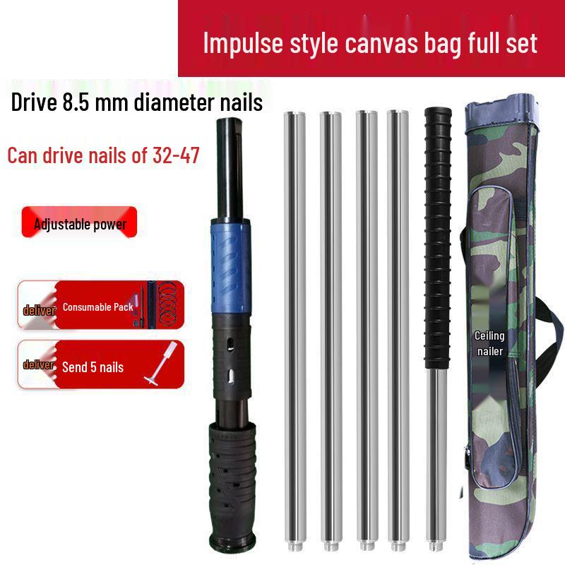 Multi-Function Silent Nail Gun for Woodworking and Cement with Adjustable Settings