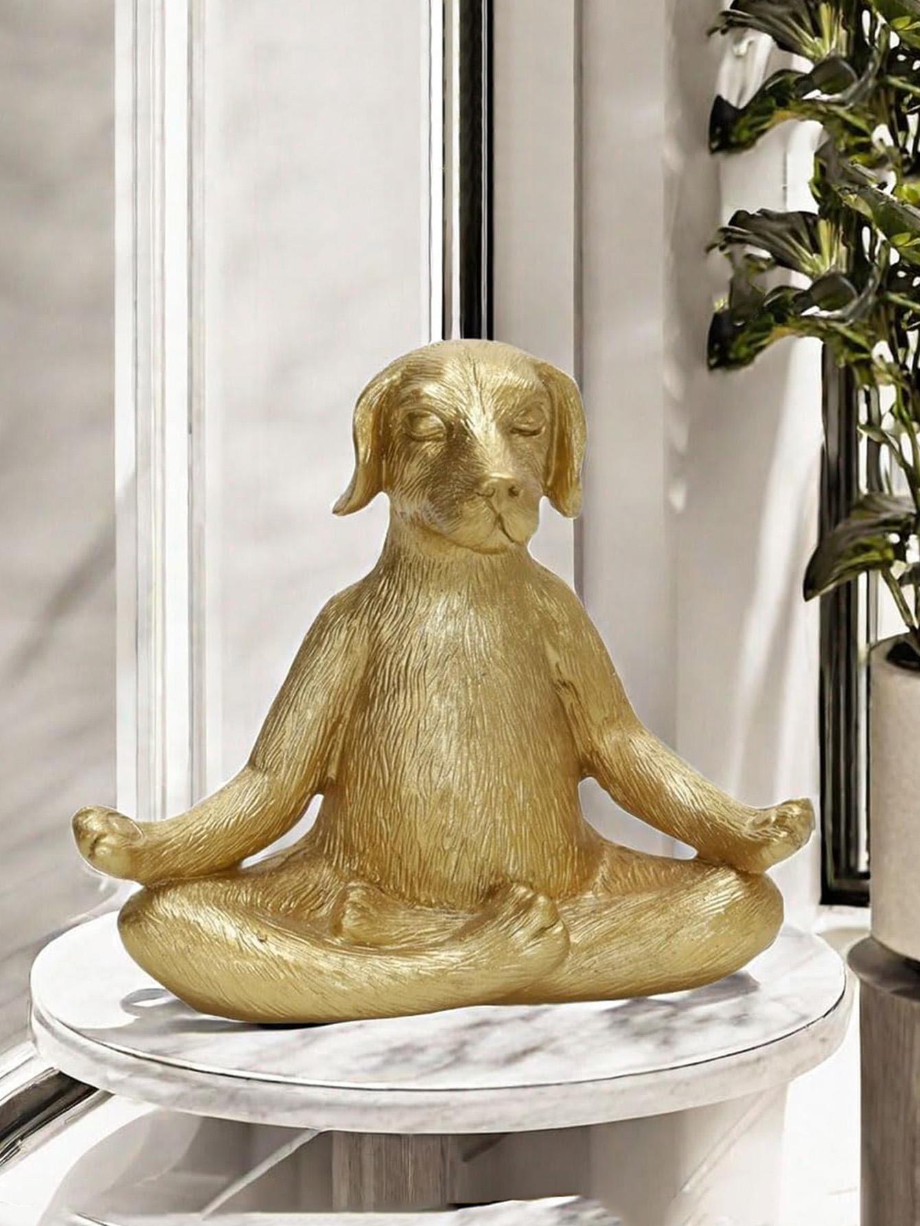 1pc Meditation Statue, Dog Yoga Statue, Yoga Pose Statue Garden Decorative Statues for Patio, Lawn, Yard and Garden Decoration