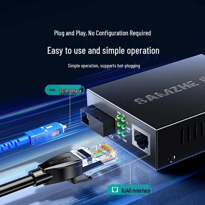 SAMZHE Gigabit Single Mode Single Fiber Optic Transceiver