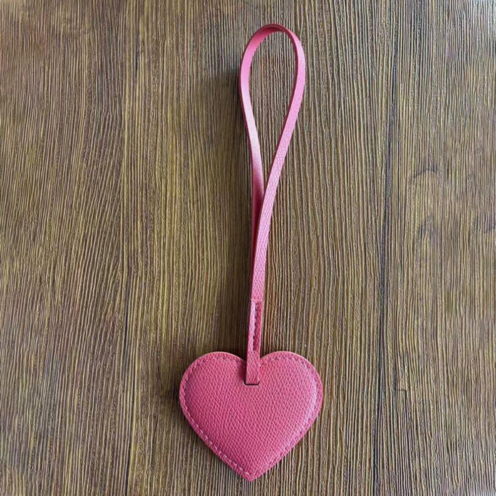 Hanger Pu Leather Heart Pendant Heart Shaped Bag Decoration Lovely Bag Charm Bag Accessory