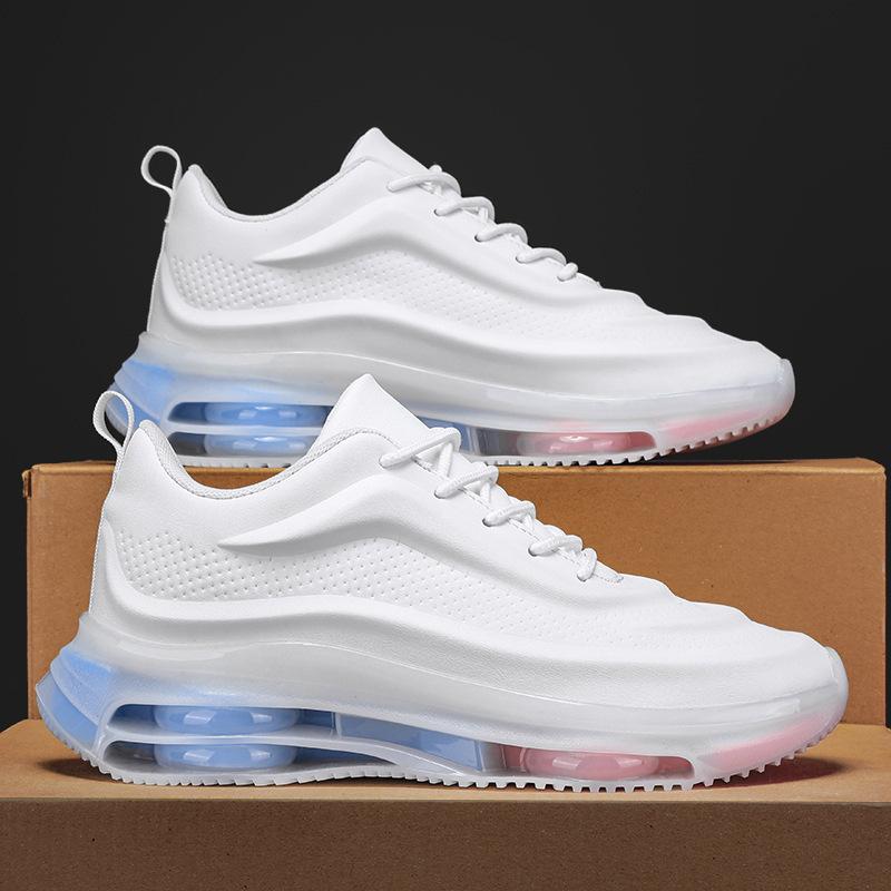 Men s shoes spring new men s leather casual shoes student air cushion sports shoes platform dad shoes 39