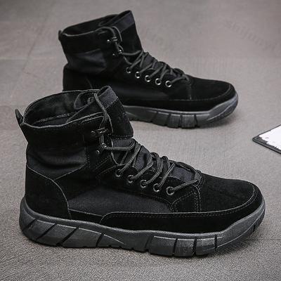 Men Combat Boots 2025 Autumn Breathable Comfortable Canvas Men Ankle Boots Casual Lightweight High Top Anti Slip Outdoor Boots