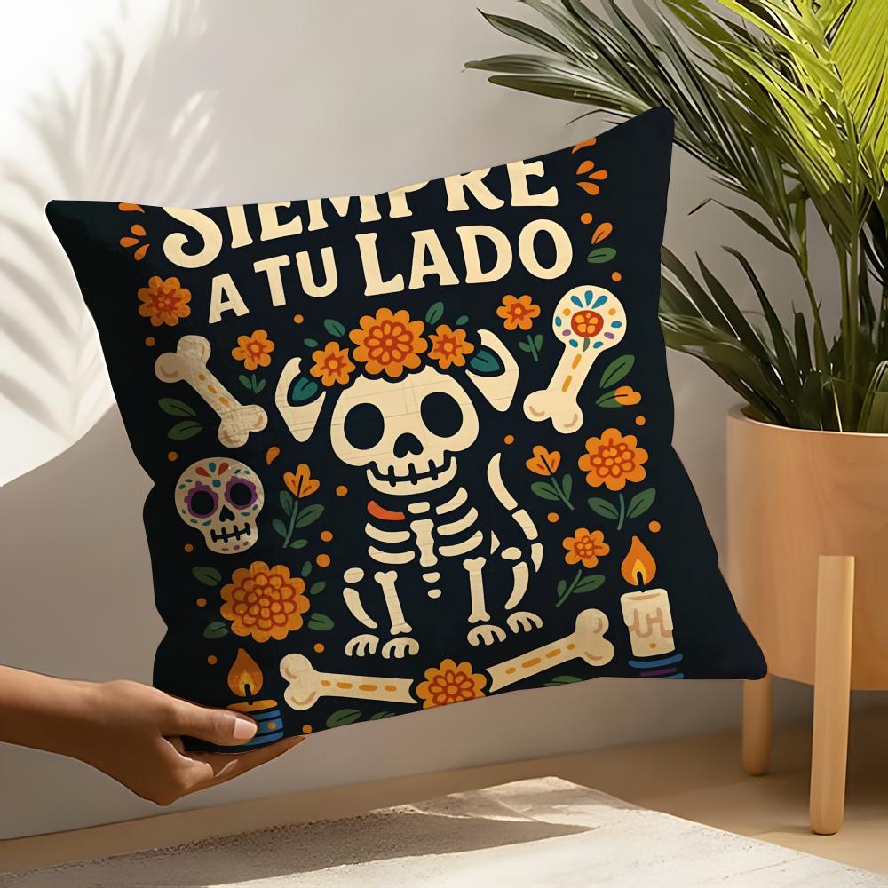 Festival DDia de Muertos Pillow Case Linen Cushion Covers For Decorative Sofa Home Pillows Case Car Chair Pillows Cases