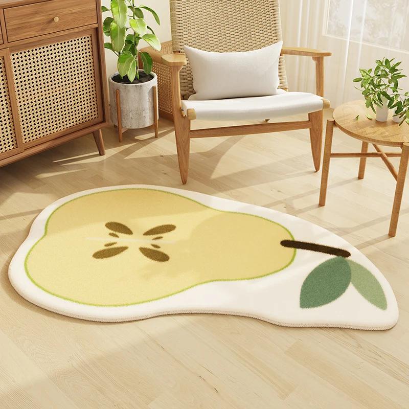 Irregular Shape Living Room Decoration Fruit Carpet Thick Plush Rugs for Bedroom Fluffy Soft Lounge Floor Mat Home Anti-slip Rug