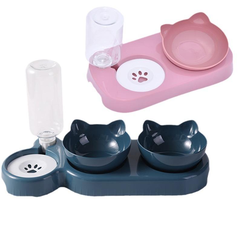 Cat Bowl Dog Bowl Anti-Spill Automatic Water Dispenser Dog Bowl Cat Bowl Dog Bowl No Wet Mouth Non-Slip Pet Bowl Supplies