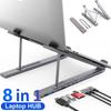 Aluminium Alloy Laptop Holder 8 In 1 USB C Hub USB3.0 Type C Docking Station HDMI 4K 30Hz Type C Adapter USB3.0 5Gbps 100W PD Charger