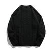 Men's  Texture  Twisted Flower  Process  Round Neck  Thickened  Pullover  Knitted Sweater  Sweater