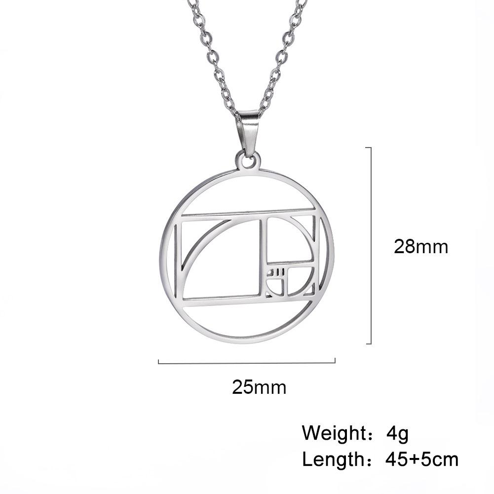 Titanium Steel Geometric Pendant Necklace Hollow Line Square Round Half Heart Minimalist Design