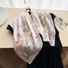 Women S Fresh Floral Printed Silk Like Square Scarf For Sun Protection