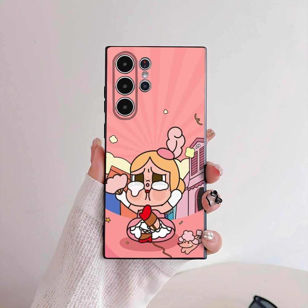 Cute C-Crybaby Doll Phone Case For Samsung Galaxy S25 S24 S22 S23 Ultra S21 S20 Plus 5G Frosted Non-Slip Full Cover Soft Case