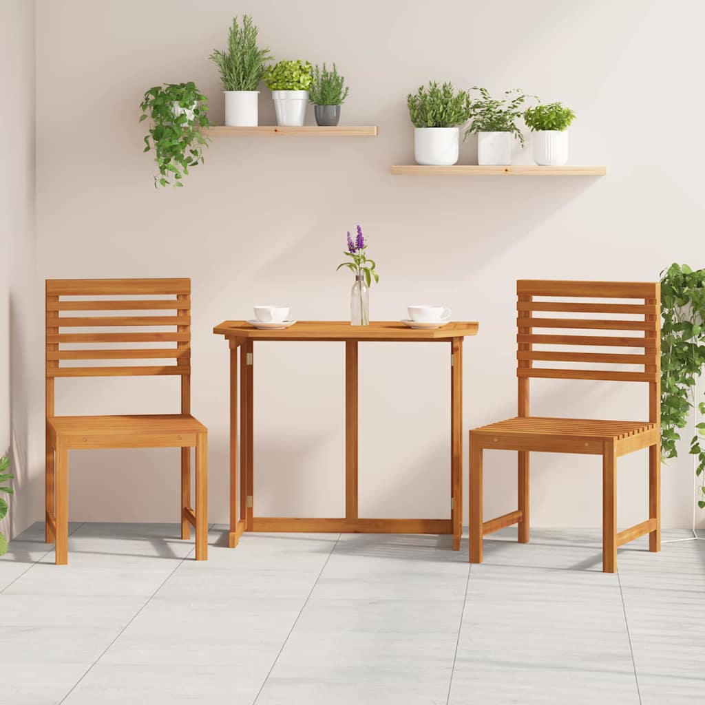 Garden Chair 2 Pcs Brown 50 X 50 X 91 Cm Solid Acacia Wood