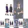 Wednesday Addams Familie Cosplay Kostüm Mit Polyesterstoff Für Halloween Und Rollenspiel