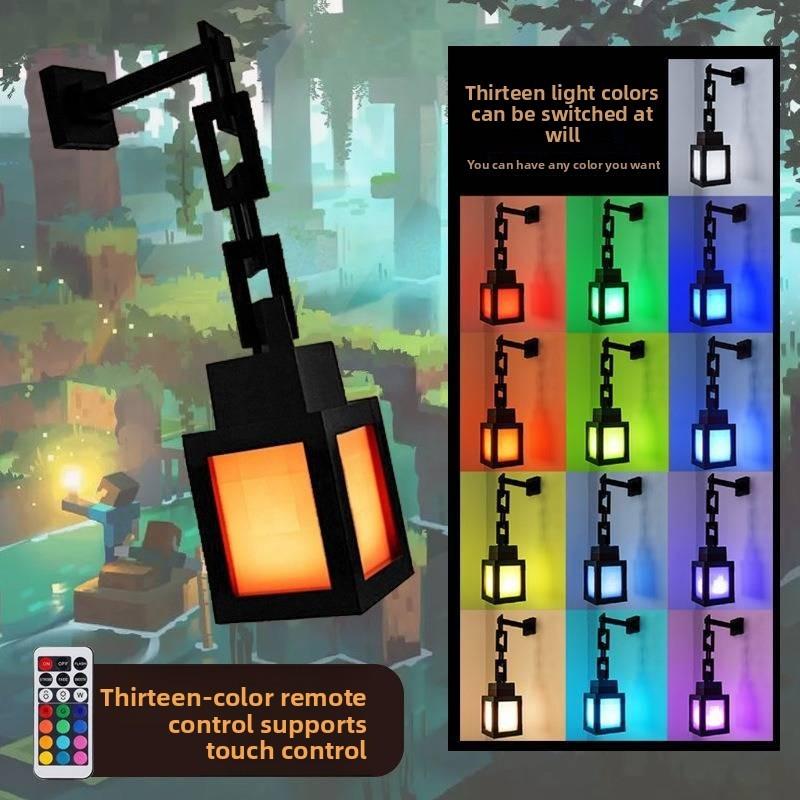 Minecraft Pixel Wall Lamp Rgb Led Remote Control Creative Decor For Gaming Fans