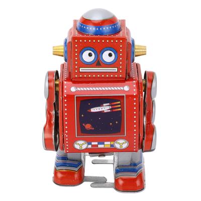 Wind Up Robot Toy Hand Made Decorative Vintage Clockwork Robot Toy Interesting Wind Up Iron Toy for