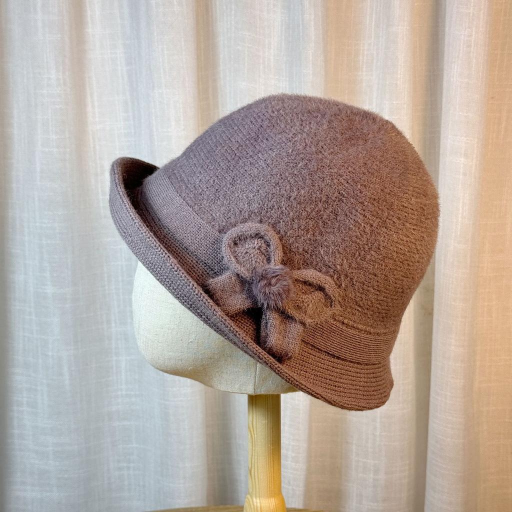 Hat Women's Autumn and Winter New Models In The Elderly Imitation Mink Bucket Hat Warm Hat