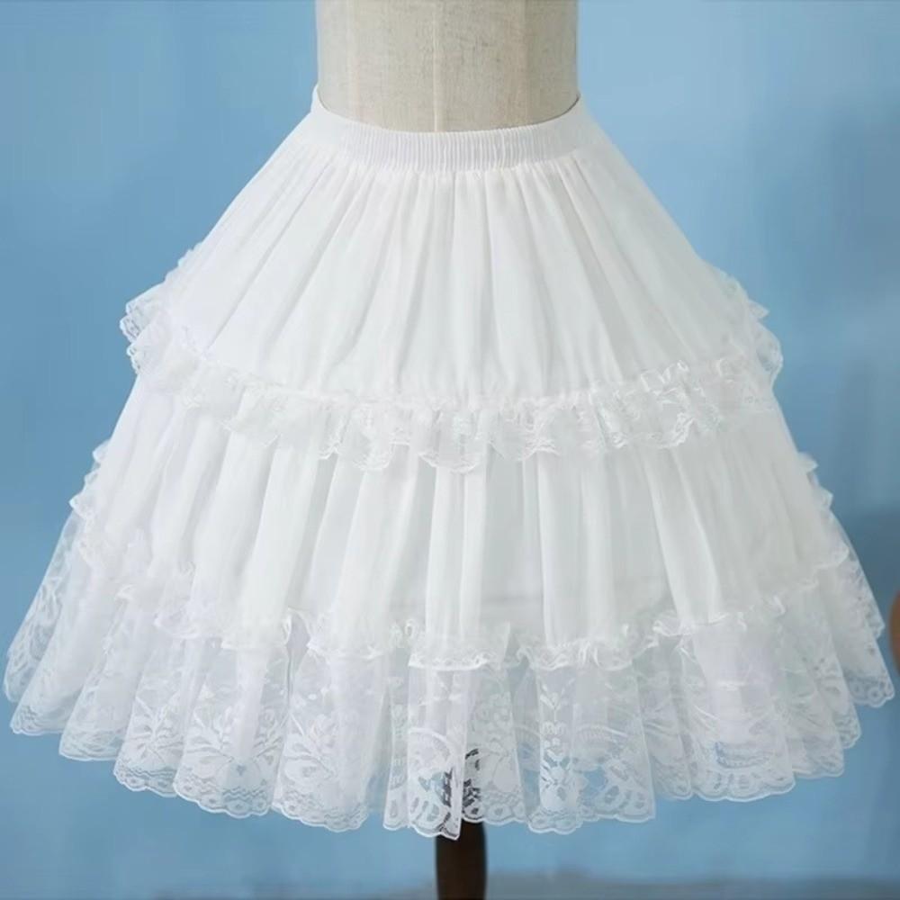 Spitzen-Damen-Unterrock Rüsche Lolita Krinoline Neuer Kurzer Halber Unterrock Unterrock Zubehör