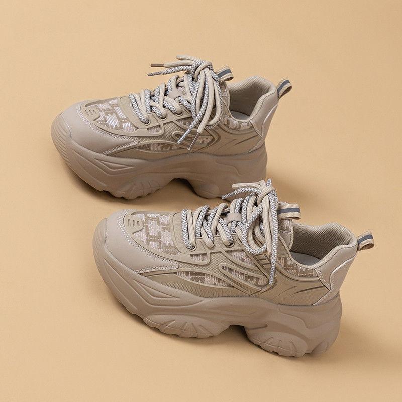 Solid color platform dad shoes women's autumn autumn and winter new casual sports shoes running shoes tide