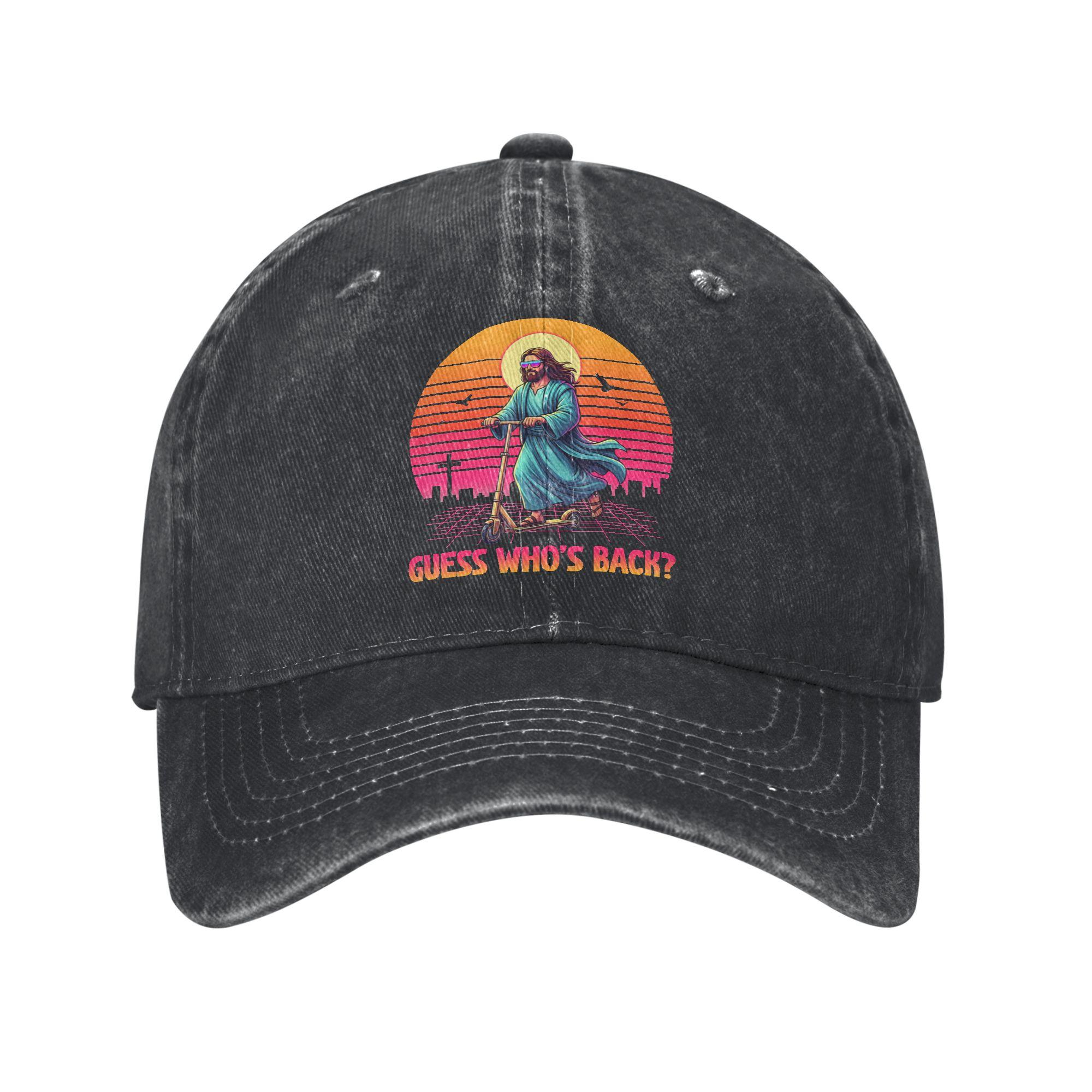 Easter Guess Whos Back Jesus Funny Religious Vintage Baseball Cap Unisex Hats Women Visor Protection Snapback Cotton Tops Gorras Adjustable
