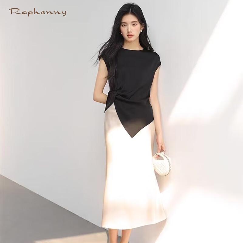 Raphenny Women's Asymmetric Round Neck Short Sleeve T-Shirt OD544