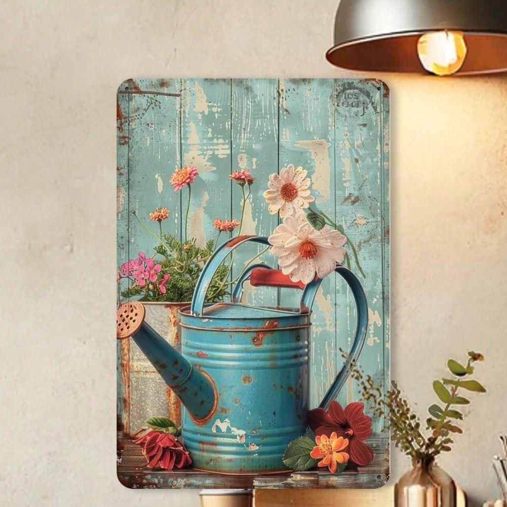 Металлический Декор для Стен, Винтажный Плакат-Лейка для Сада, Дом Кафе Бар Кухня
