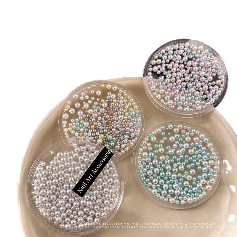 2-4mm Decorative Nail Pearls Resin Charms Stylish Beads for Creative Manicures