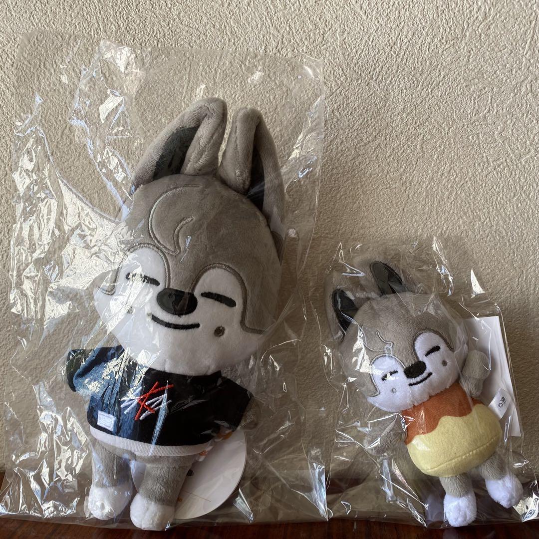 

[Б/У] Плюшевый брелок-подвеска для сумки Stray Kids Wolfchan с бонусом цвета морской волны