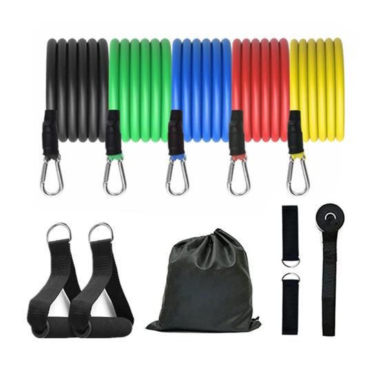 11 Pcs Resistance Bands Set Stretch Exercise Bands with Handles Home Gym Workout Bands Up To 100lbs for Physical Therapy Strength Training