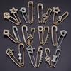 2pcs/Lot Alloy Rhinestone Brooch Pins Gold Silver Color Safety Fixed Brooches for Garment Decoration Jewelry Making