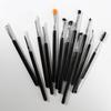 HMU Dropship Luxurious Copper Tube Wooden Handle Black High Quality Private Label Eye Brush Set Natural Hair